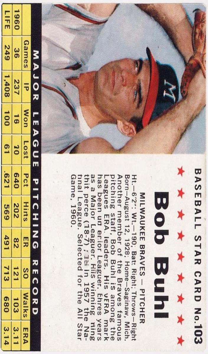 1961 Bob Buhl [Hand Cut] #103