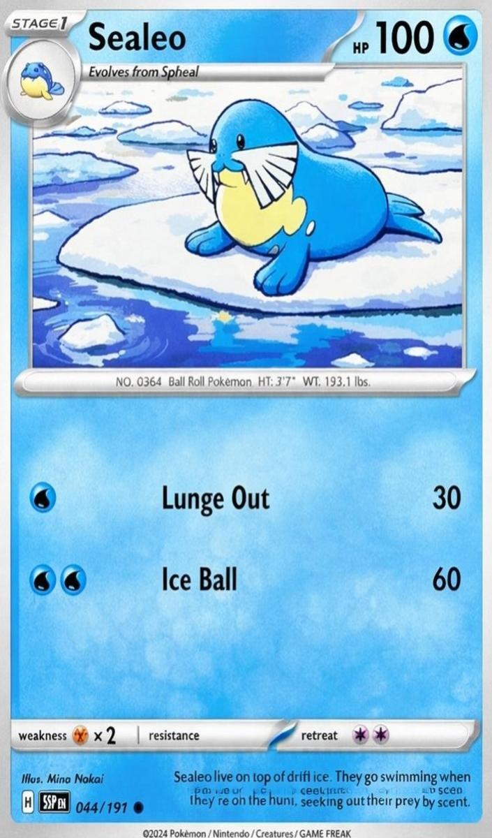 Sealeo 2024 Pokemon Scarlet & Violet Surging Sparks