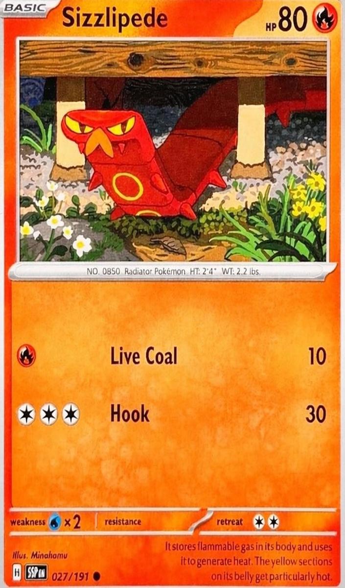 Sizzlipede 2024 Pokemon Scarlet & Violet Surging Sparks