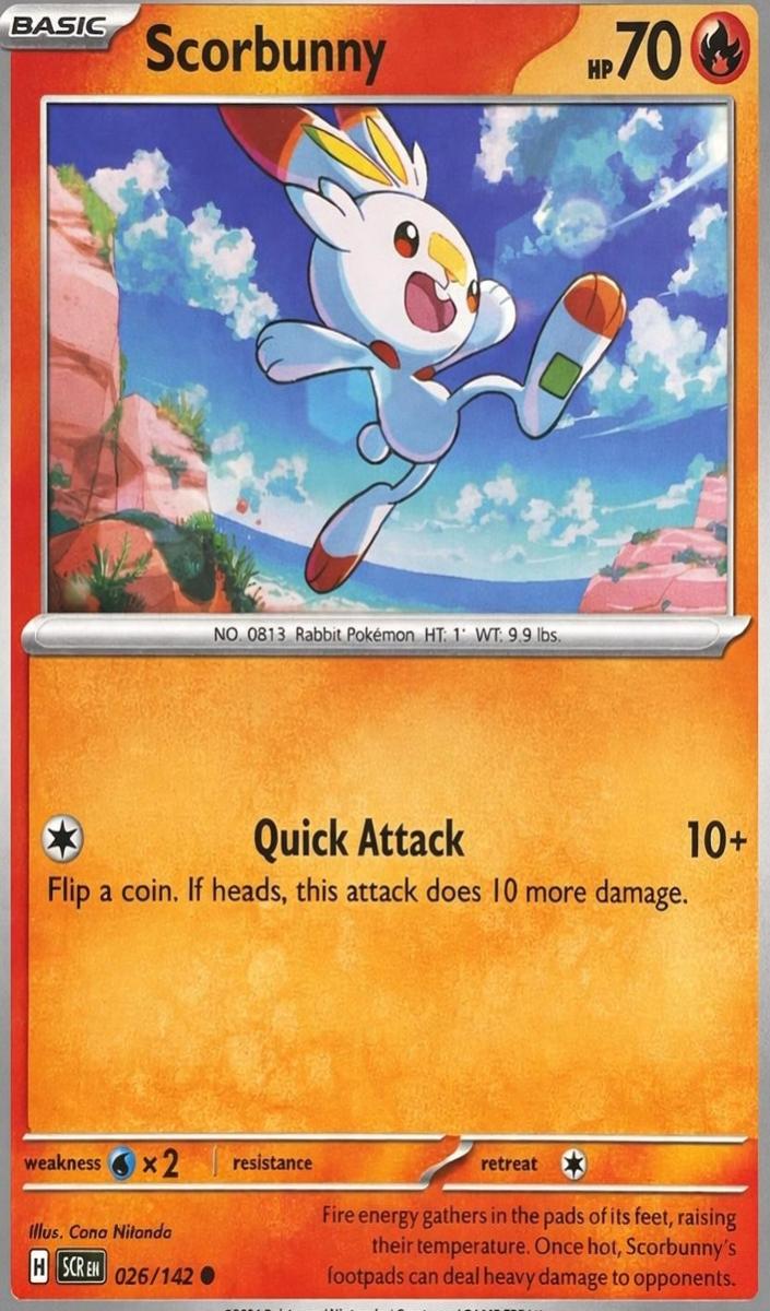 Scorbunny 2024 Pokemon Scarlet & Violet Stellar Crown