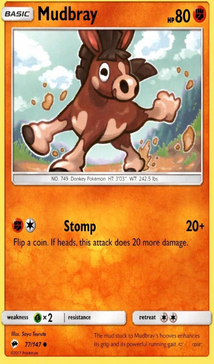 Mudbray 2017 Pokemon Sun & Moon Burning Shadows