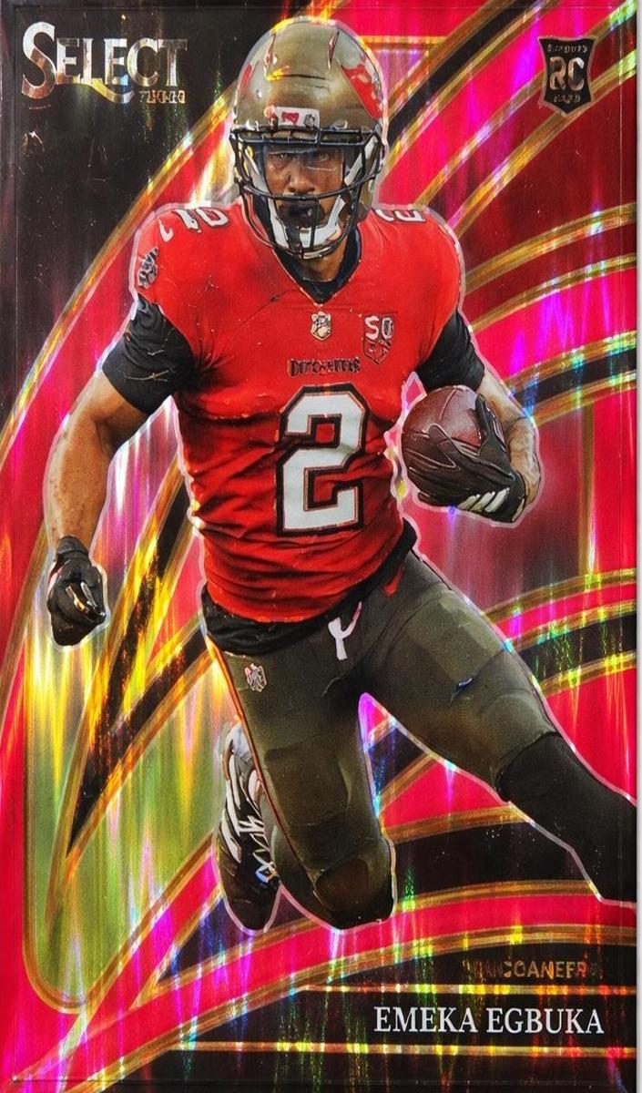 2025 Panini Select Emeka Egbuka [Green Yellow Prizm Shock] #237 card
