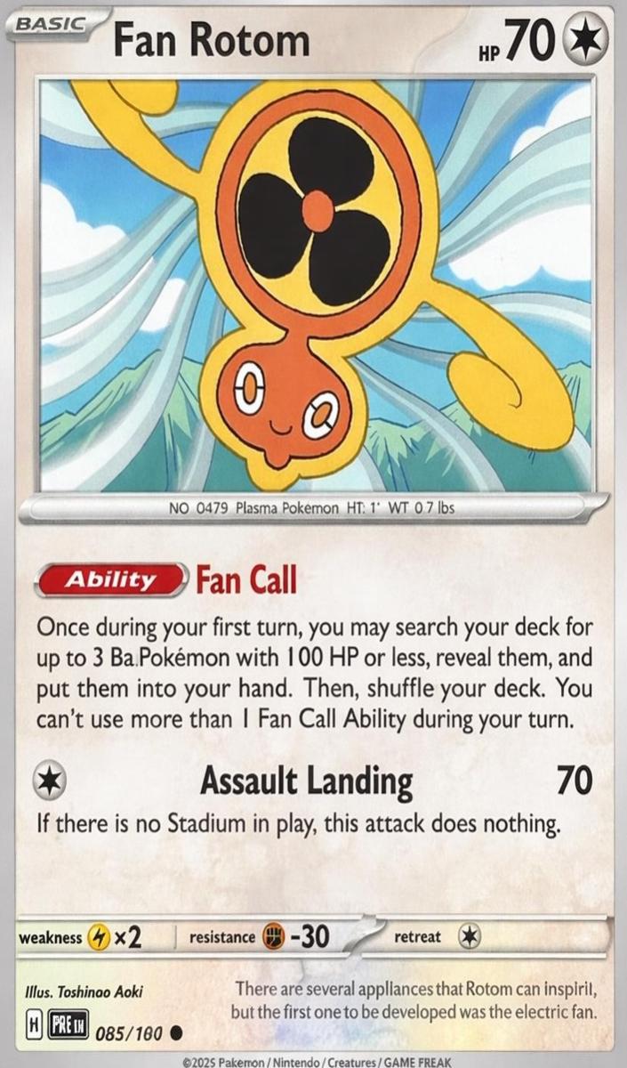 Fan Rotom 2025 Pokemon Scarlet & Violet Prismatic Evolutions