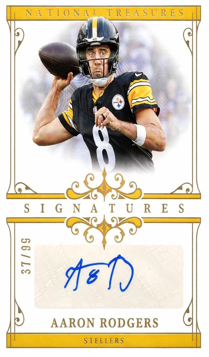2025 Panini National Treasures Aaron Rodgers #SIG-ARS card