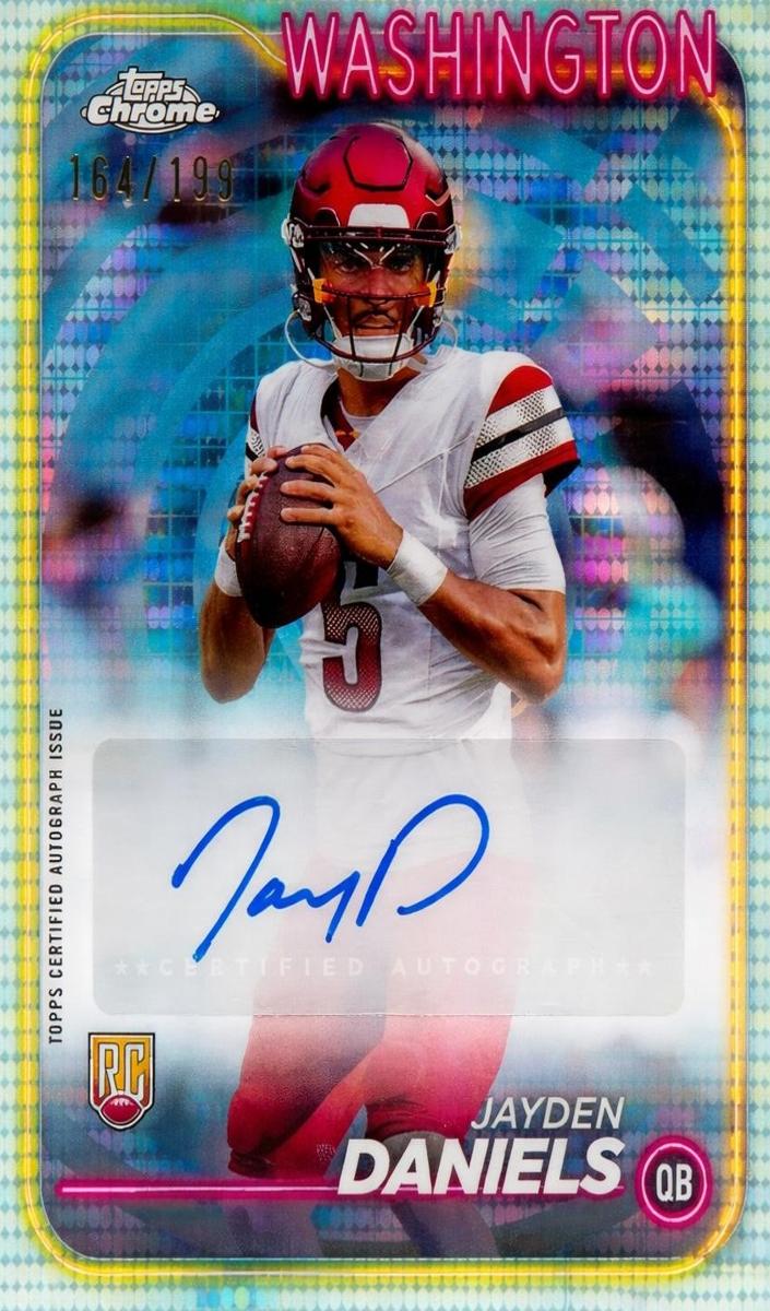 2024 Topps Topps Chrome ROOKIE AUTO-AQUA SONAR #RAJDA Jayden Daniels front