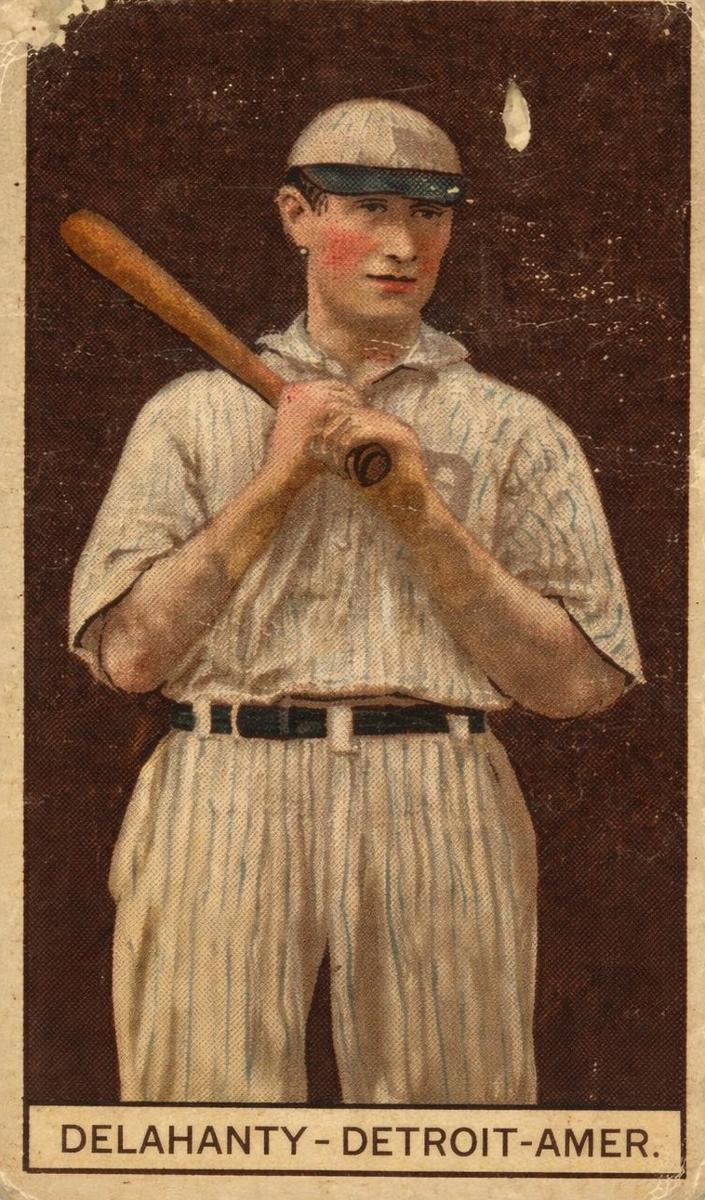 1912 American Tobacco Company Brown Background T207 Jim Delehanty #NNO card