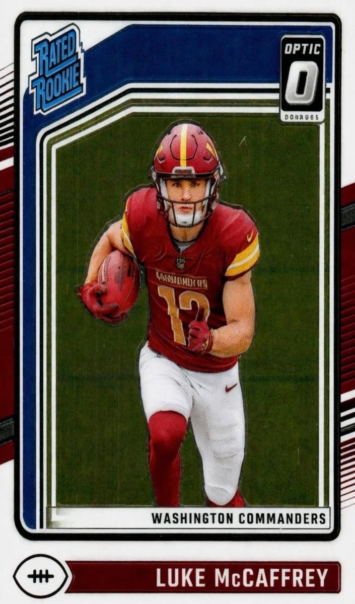Luke McCaffrey 2024 Donruss Optic Football card