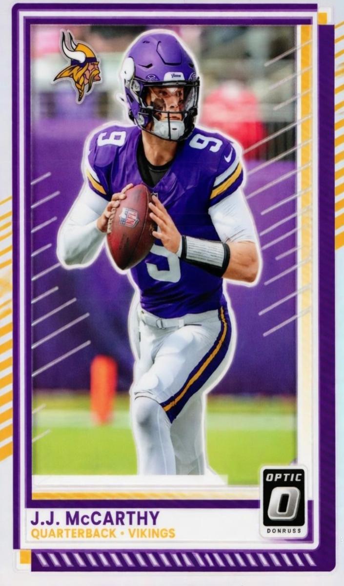 J.J. McCarthy 2025 Donruss Optic Football card