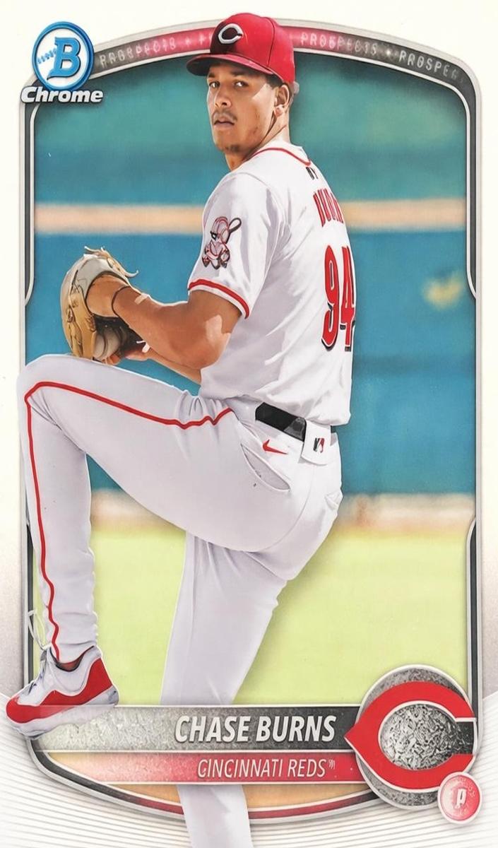 Chase Burns 2025 Bowman Chrome Prospects card