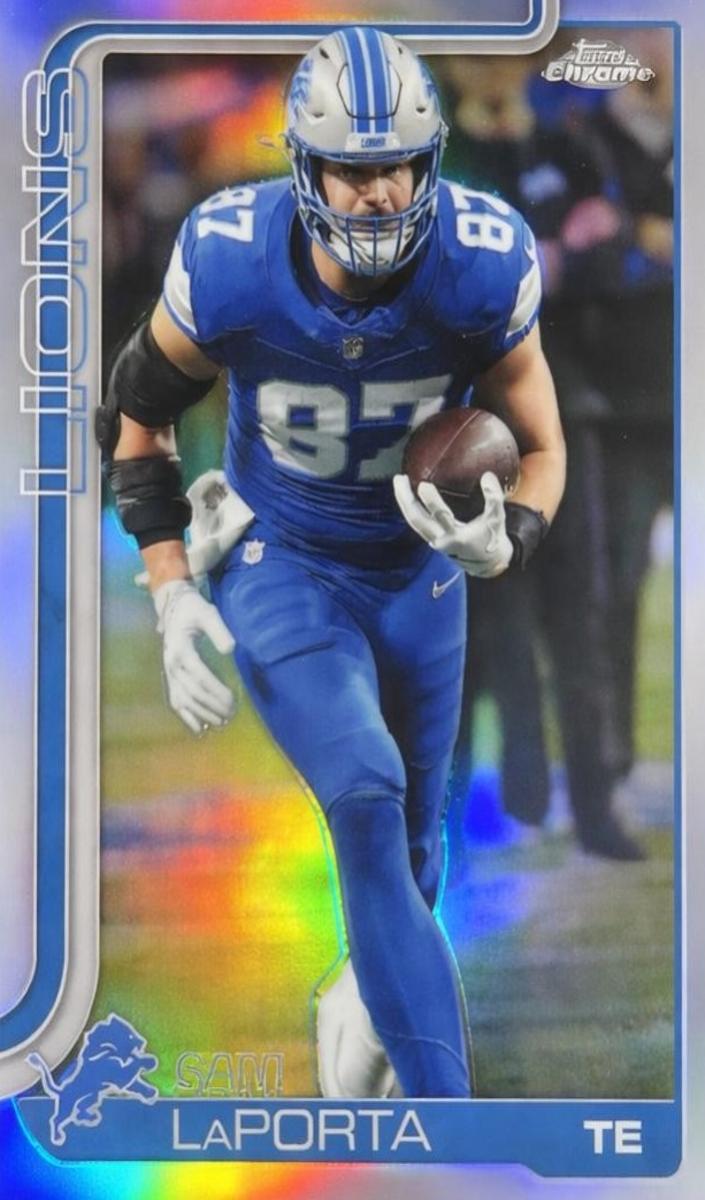 Sam LaPorta 2025 Topps Chrome Football card