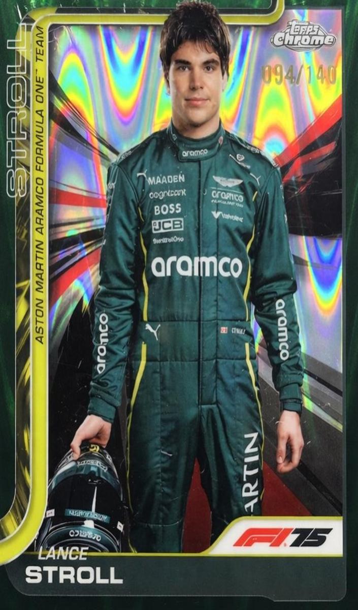 2025 Topps Chrome F1 Lance Stroll [Green RayWave Refractor] #10 card