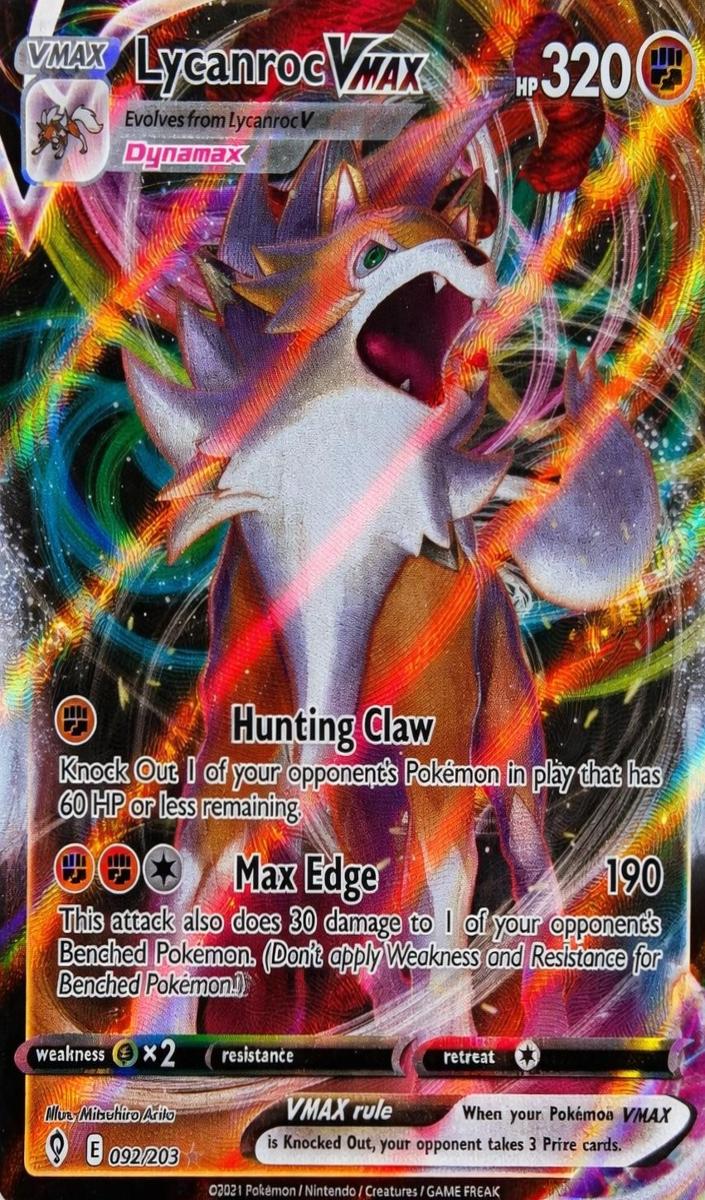 Lycanroc Vmax 2021 Pokemon Evolving Skies Full Art