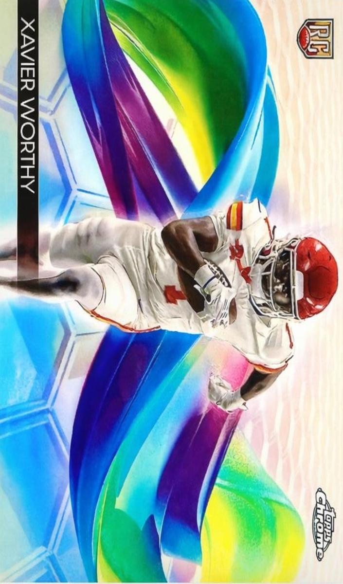 2024 Topps Chrome Helix Xavier Worthy #H-18 card
