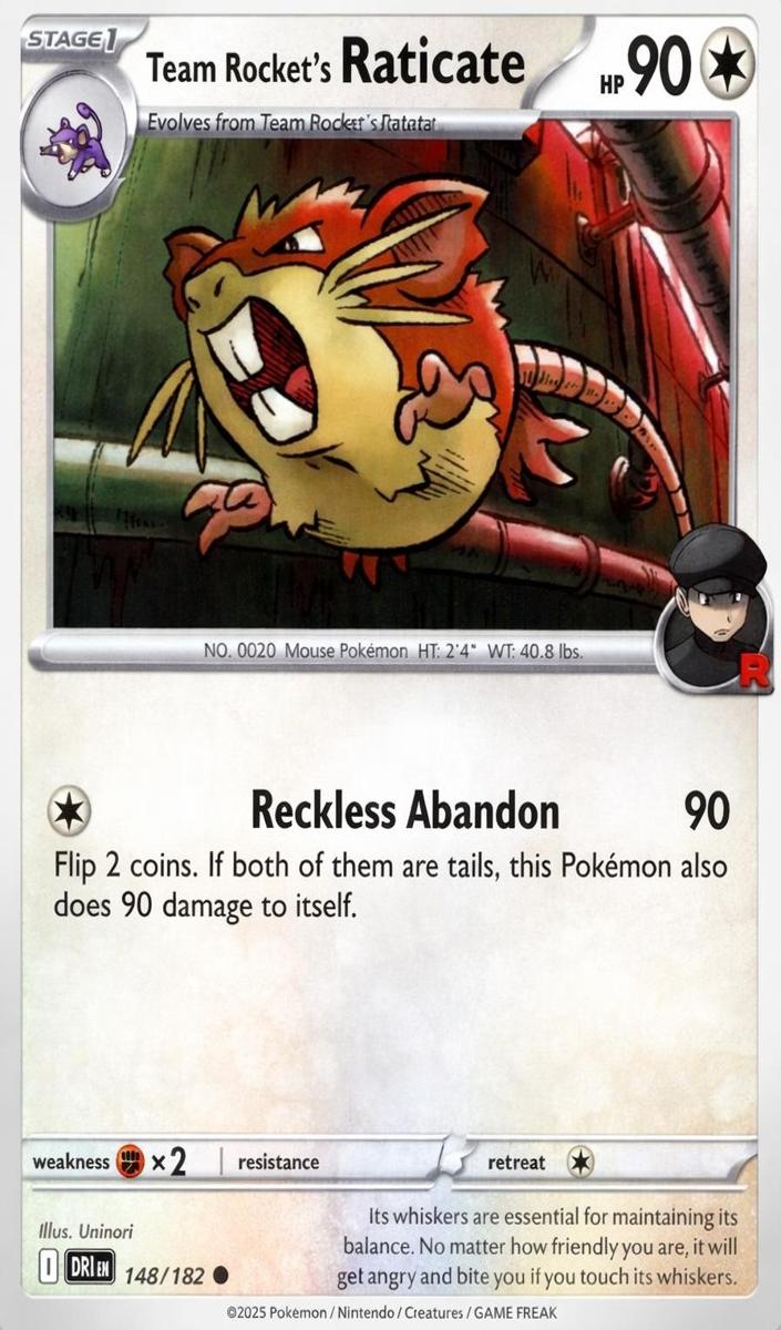 Team Rocket's Raticate 2025 Pokemon Scarlet & Violet Destined Rivals