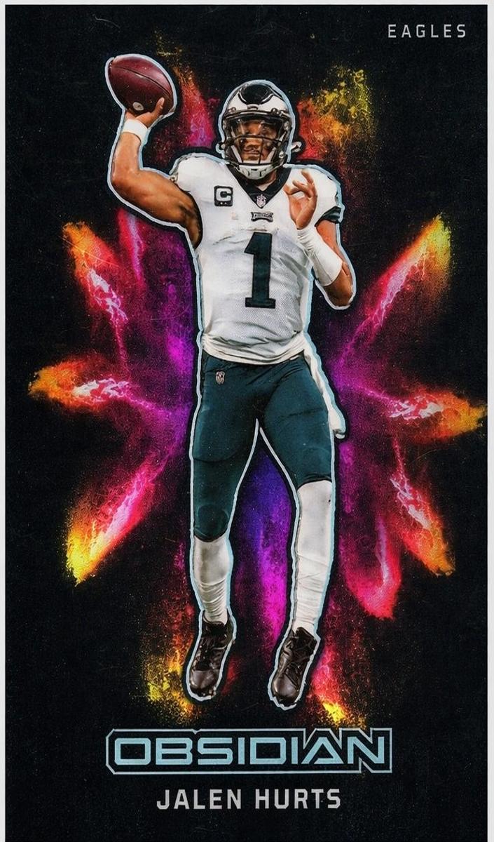 2023 Panini Obsidian Black Color Blast Jalen Hurts #23 card