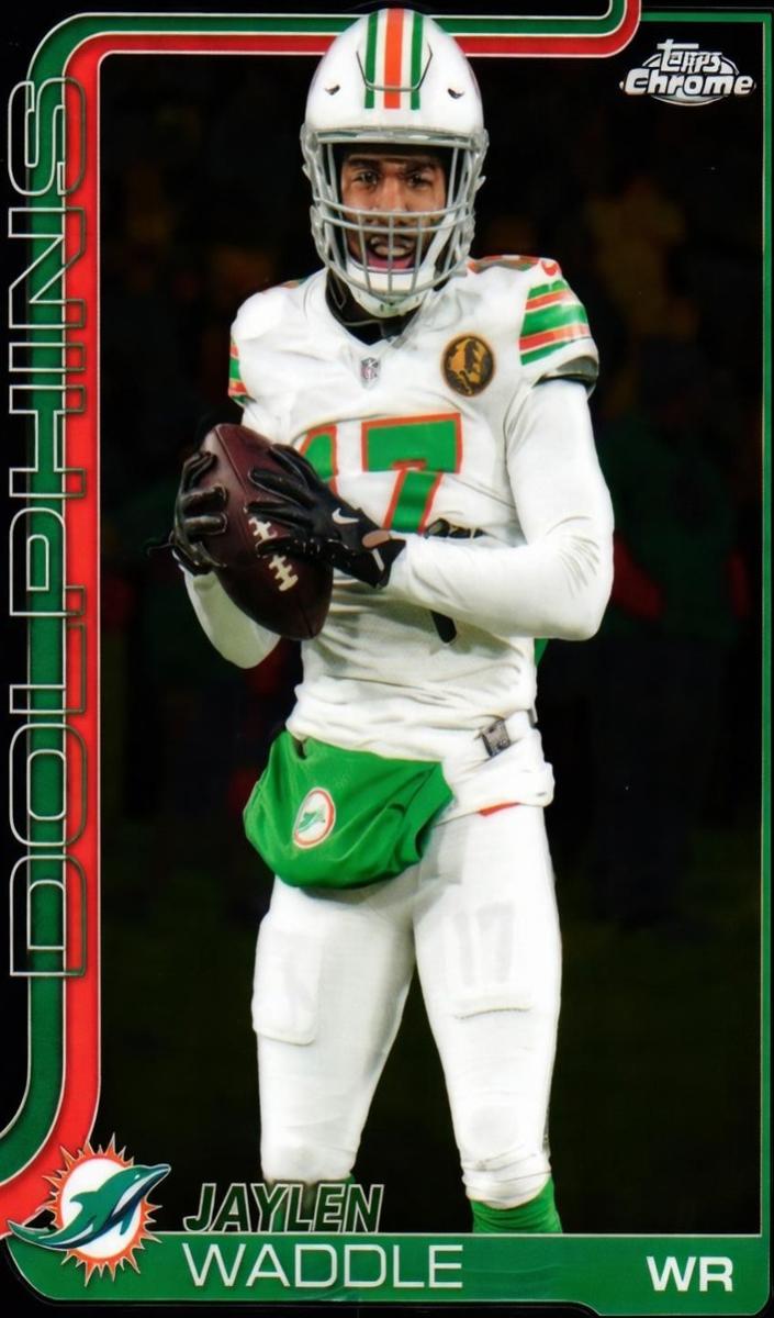 Jaylen Waddle 2025 Topps Chrome Football card