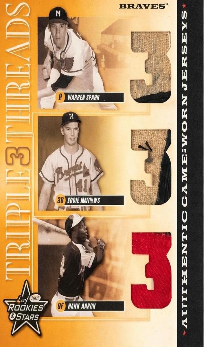 2001 Warren Spahn / Hank Aaron / Eddie Mathews #TT-5