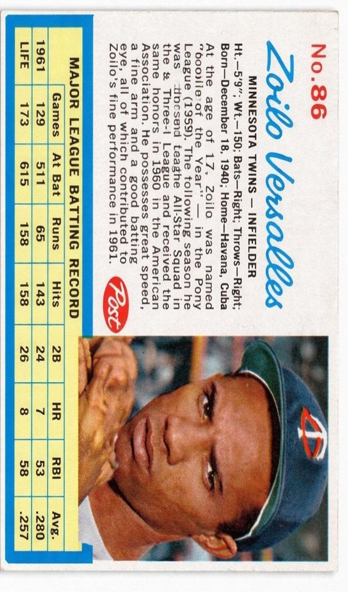 1962 Zoilo Versalles #86