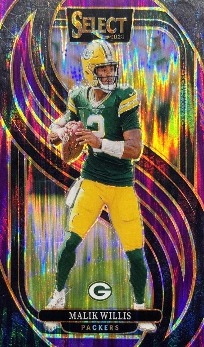 2024 Panini Select Malik Willis [Black Green Prizm Shock] #180 card