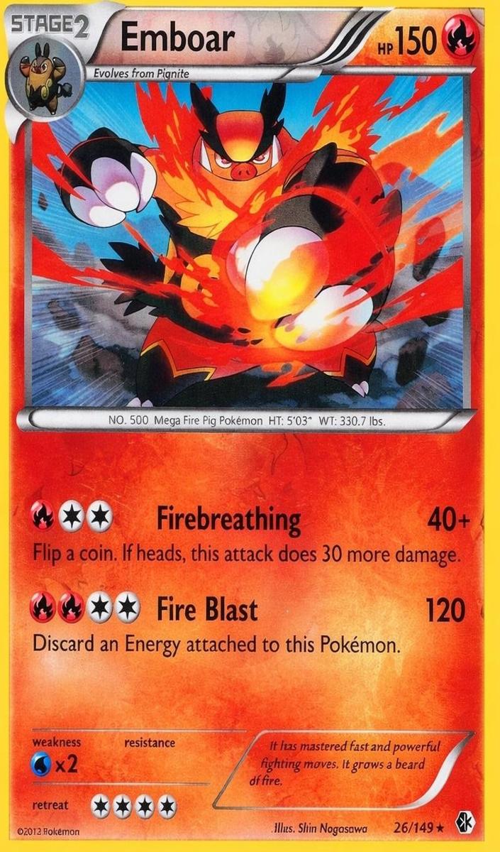 Emboar 2012 Pokemon Black & White Boundaries Crossed Reverse Holo
