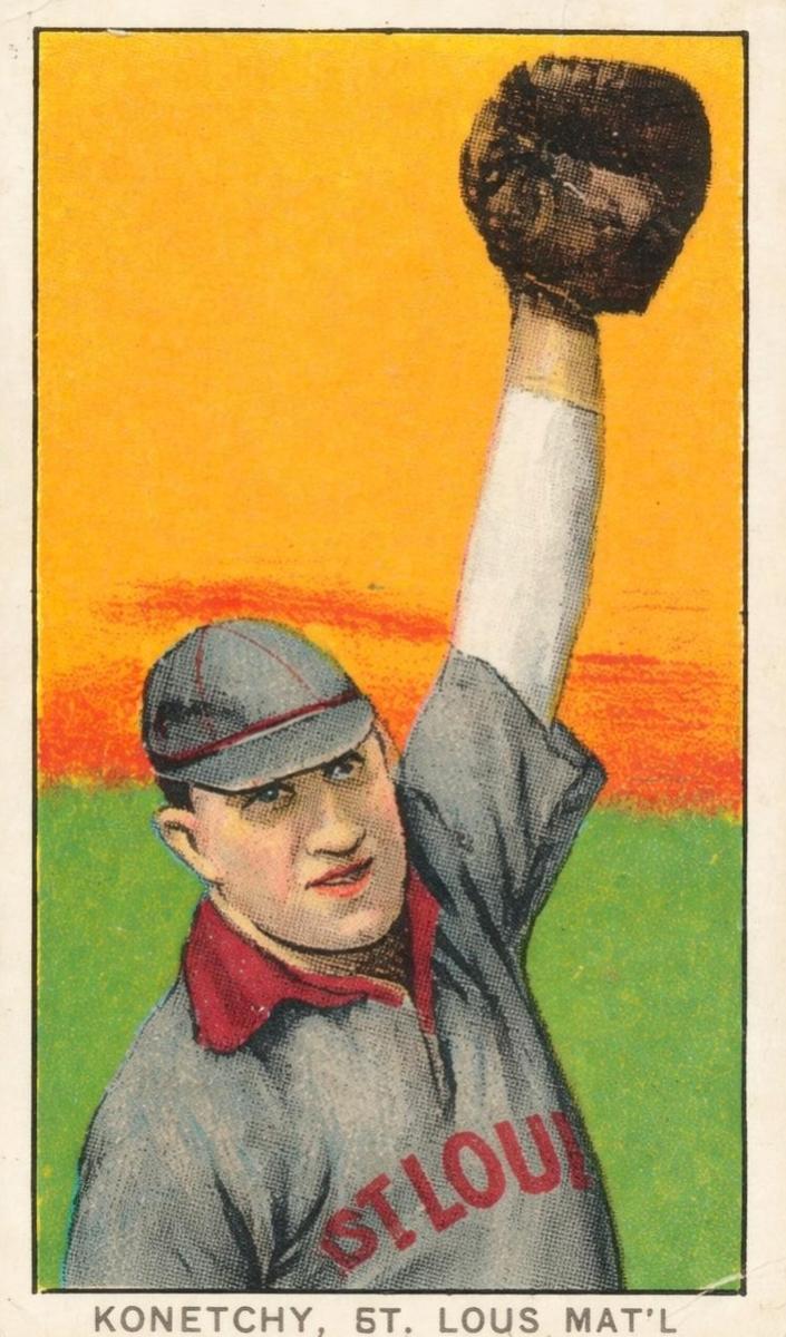 1909 Ed Konetchy [Glove Above Head]