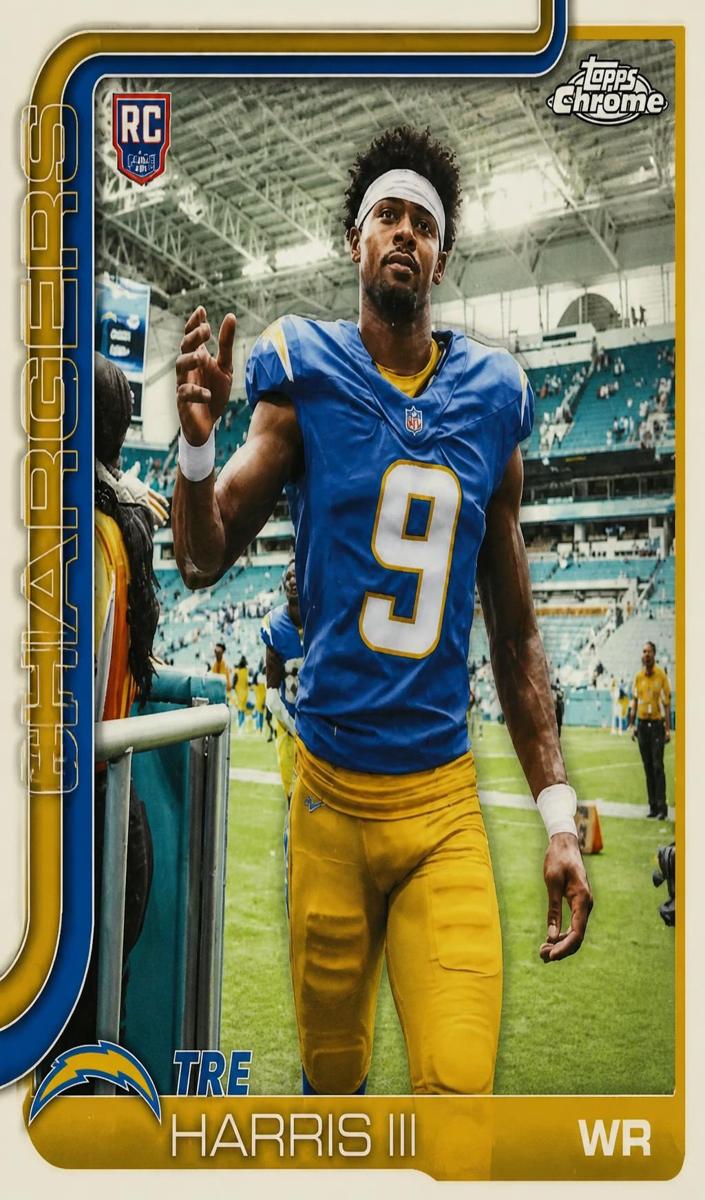 2025 Topps Chrome Tre Harris III [Lightboard Logo Variation] #338 card