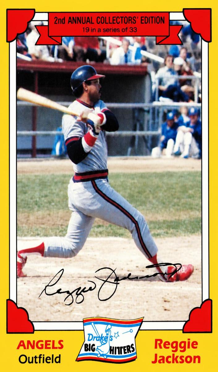 1982 Topps Drake's Big Hitters Reggie Jackson #19 card