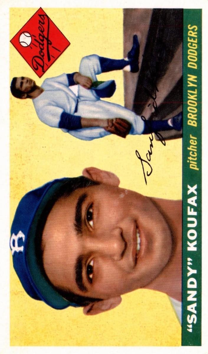 1955 Topps Auto #123 Sandy Koufax front