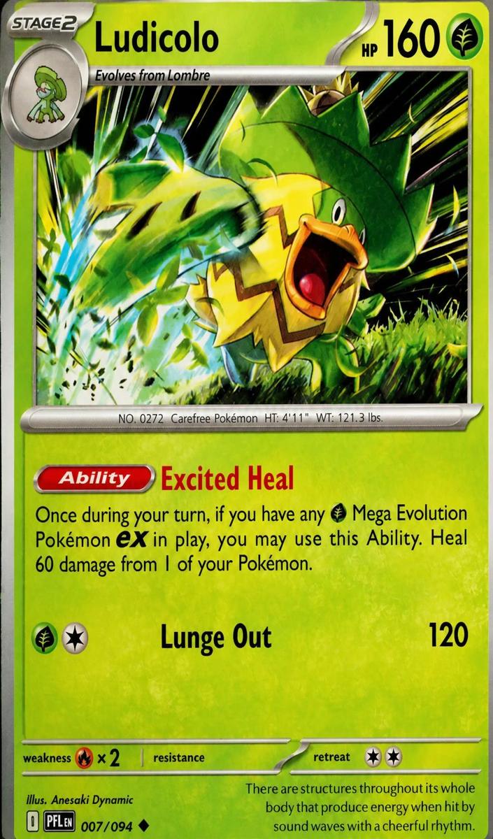 Ludicolo 2025 Pokemon Mega Evolution Phantasmal Flames