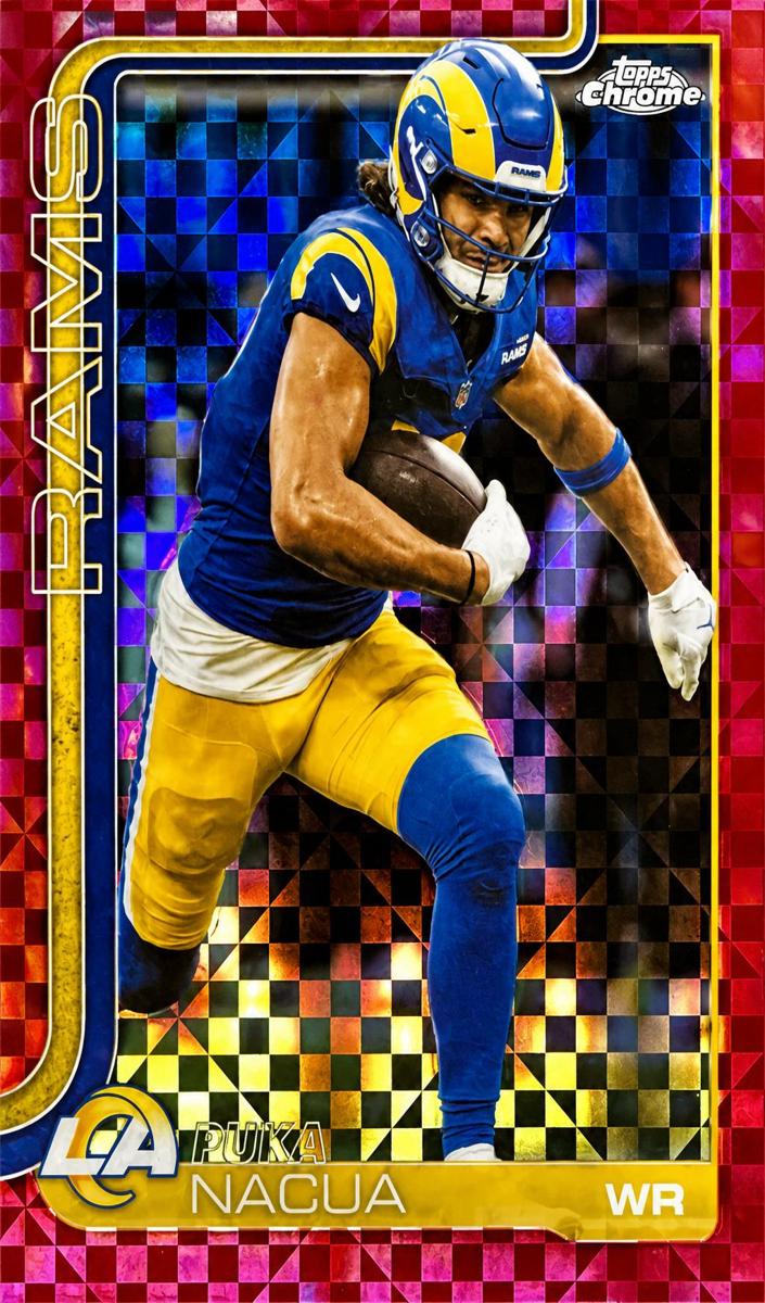 2025 Topps Chrome Puka Nacua [Lightboard Logo Variation] #166 card