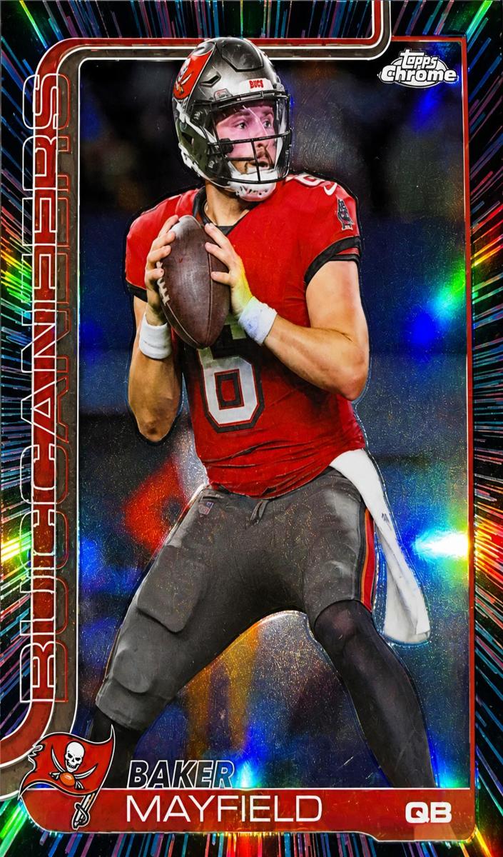2025 Topps Chrome Baker Mayfield [X-Fractor] #281 card