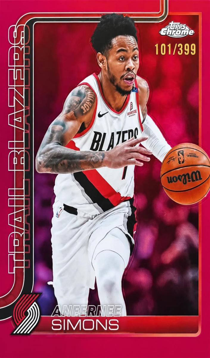 Anfernee Simons 2025-26 Topps Chrome Basketball card