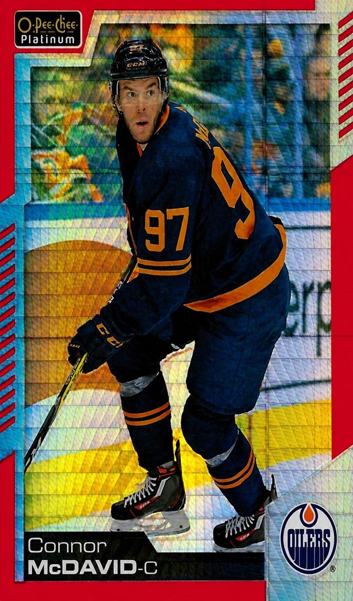 2020 O-Pee-Chee Platinum Connor McDavid [Red Prism] #1 card