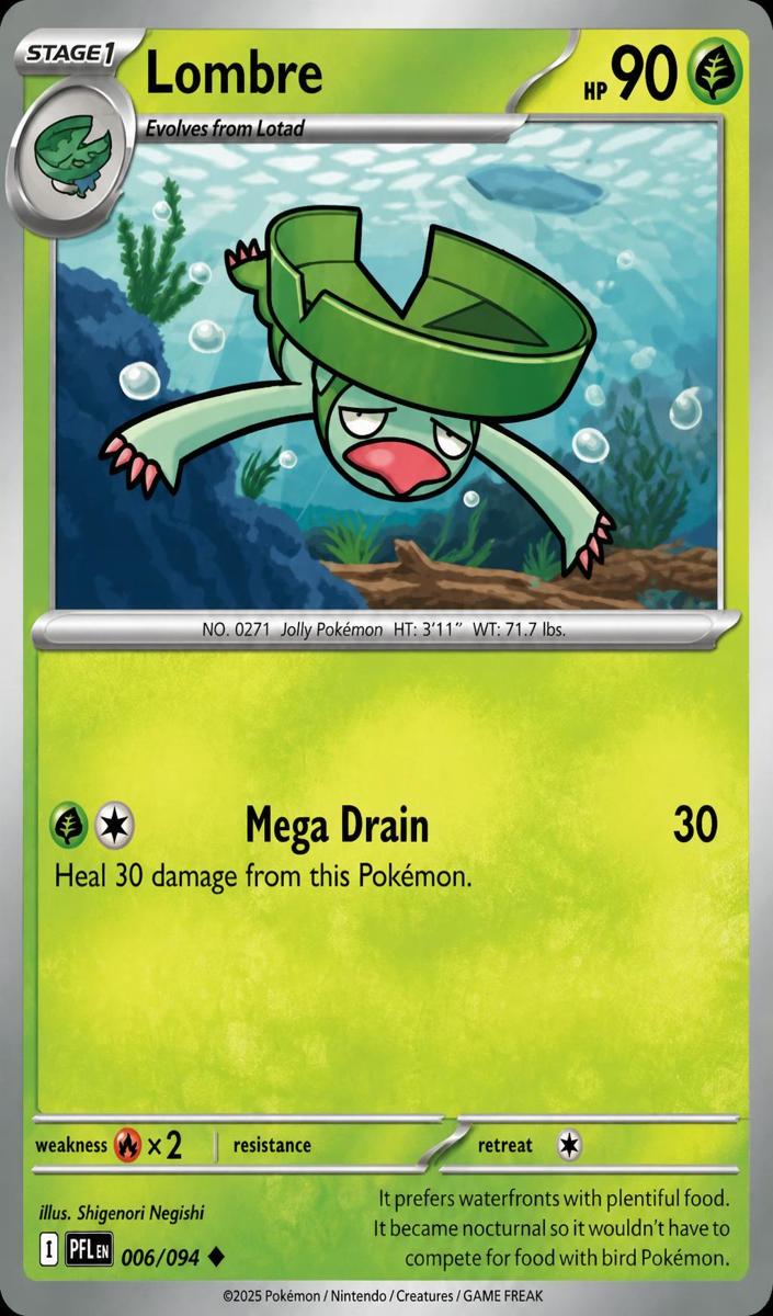Lombre 2025 Pokemon Mega Evolution Phantasmal Flames