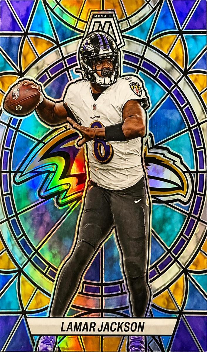 2023 Panini Mosaic Stained Glass Lamar Jackson #SG-6 card
