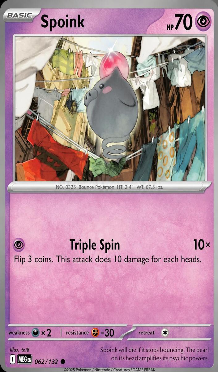 Spoink 2025 Pokemon Mega Evolution