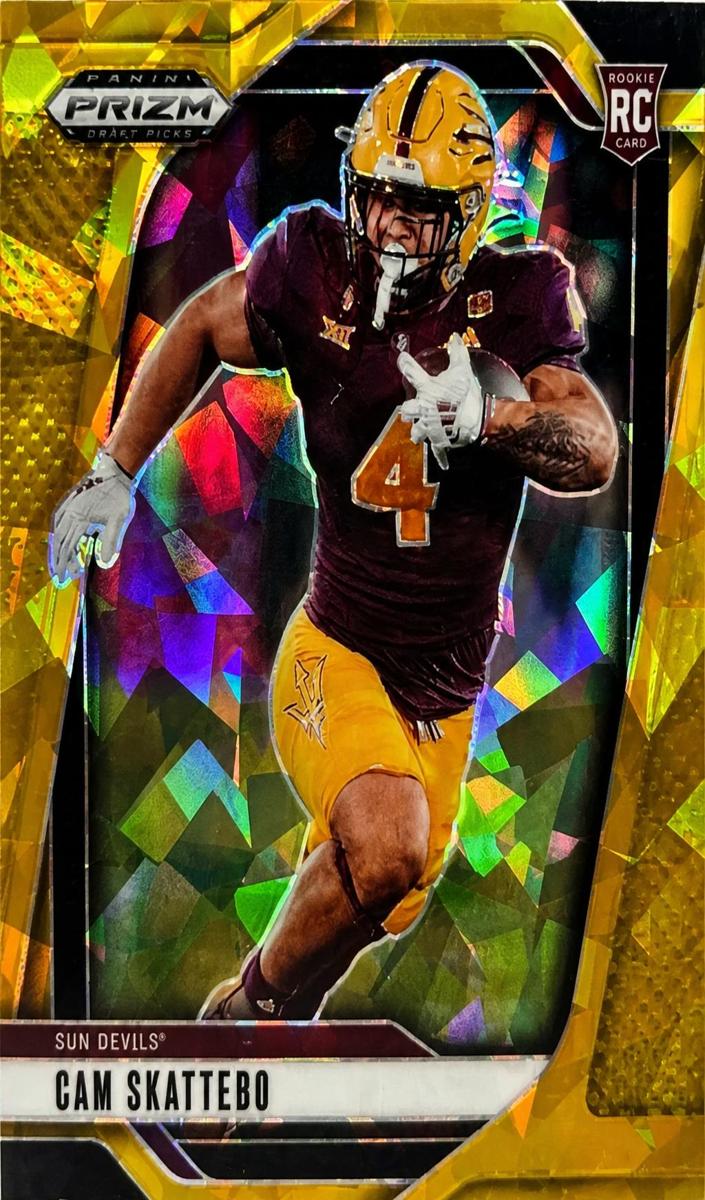 2025 Panini Prizm Draft Picks Cam Skattebo [Gold Ice] #9 card