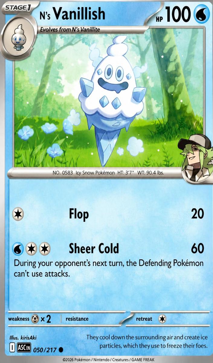 N's Vanillish 2026 Pokemon Mega Evolution Ascended Heroes