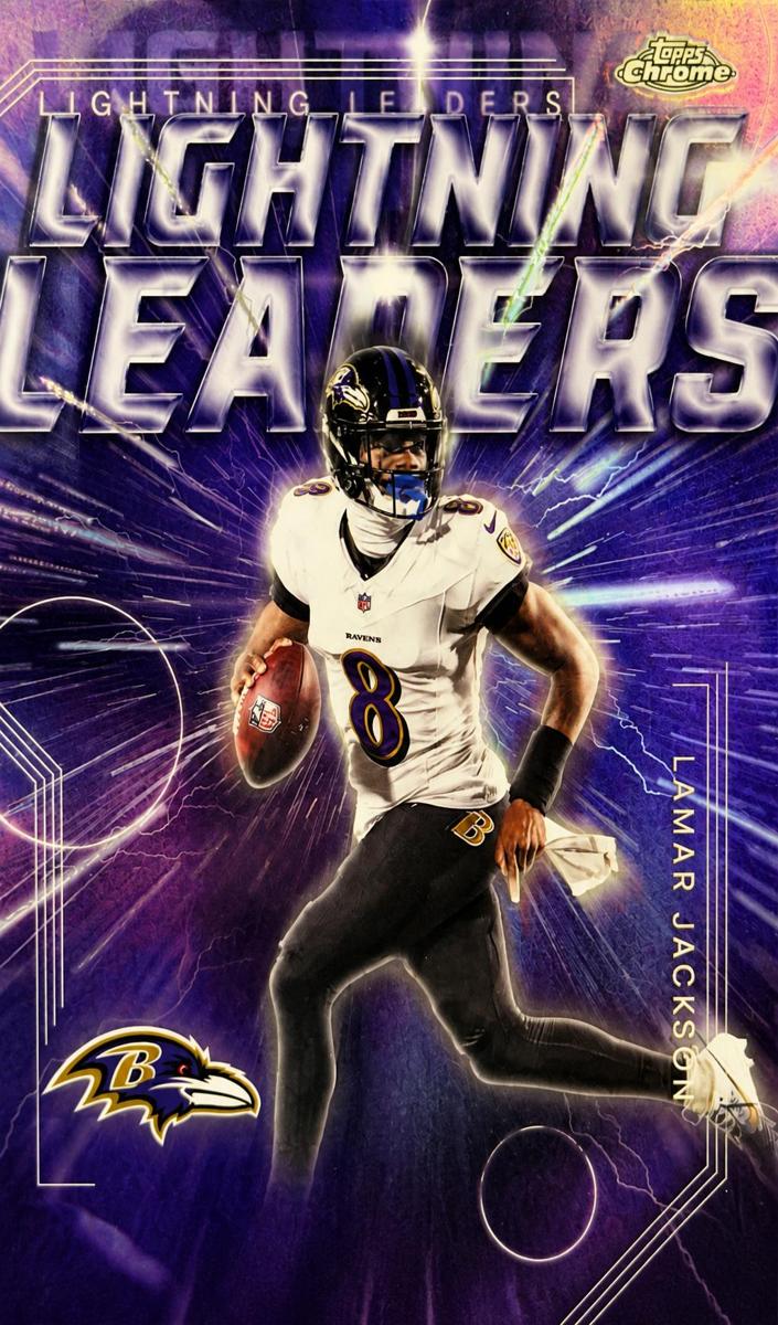 2025 Topps Chrome Lightning Leaders Lamar Jackson #LL-5 card