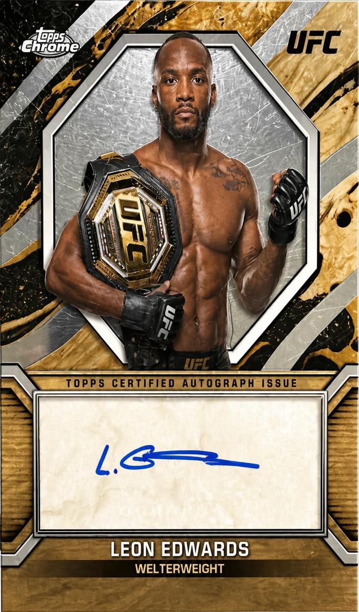 2024 Topps Chrome UFC Marks of Champions Autograph Leon Edwards #MOC-LED card