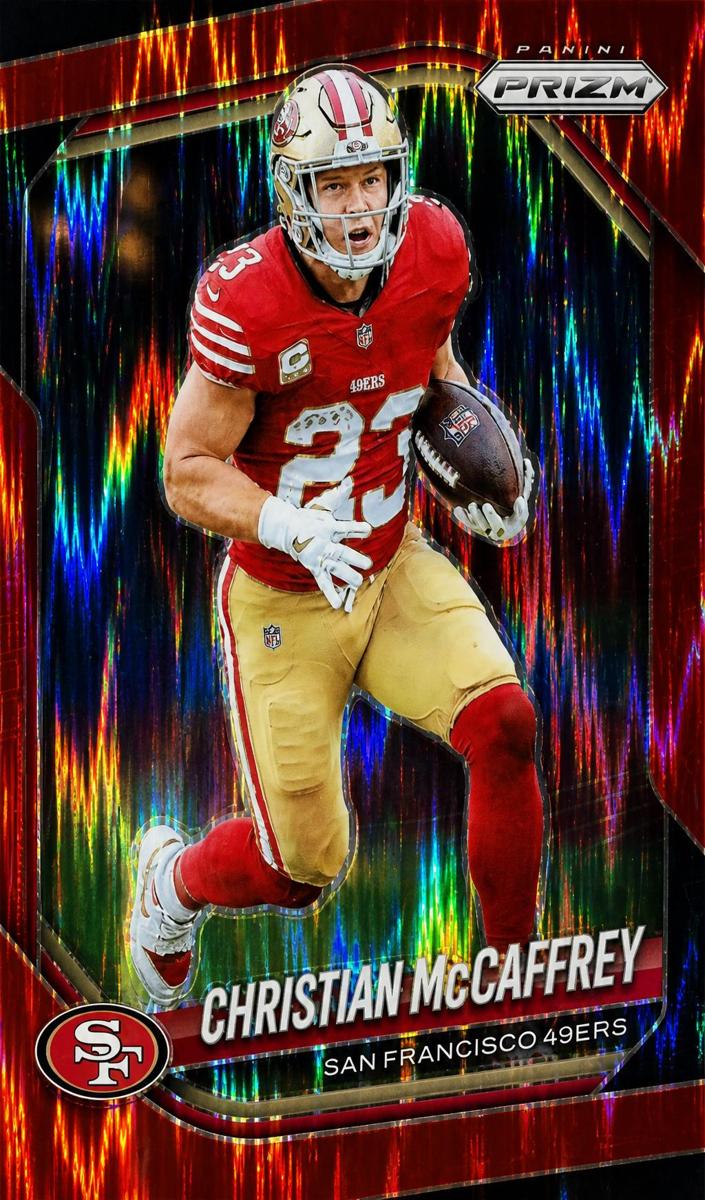 Christian McCaffrey 2025 Prizm Football card