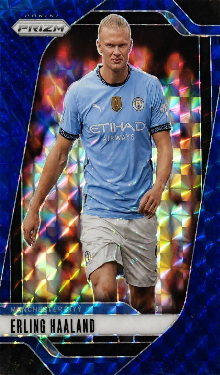 2024 Panini Prizm Premier League Erling Haaland [Blue Mosaic] #9 card
