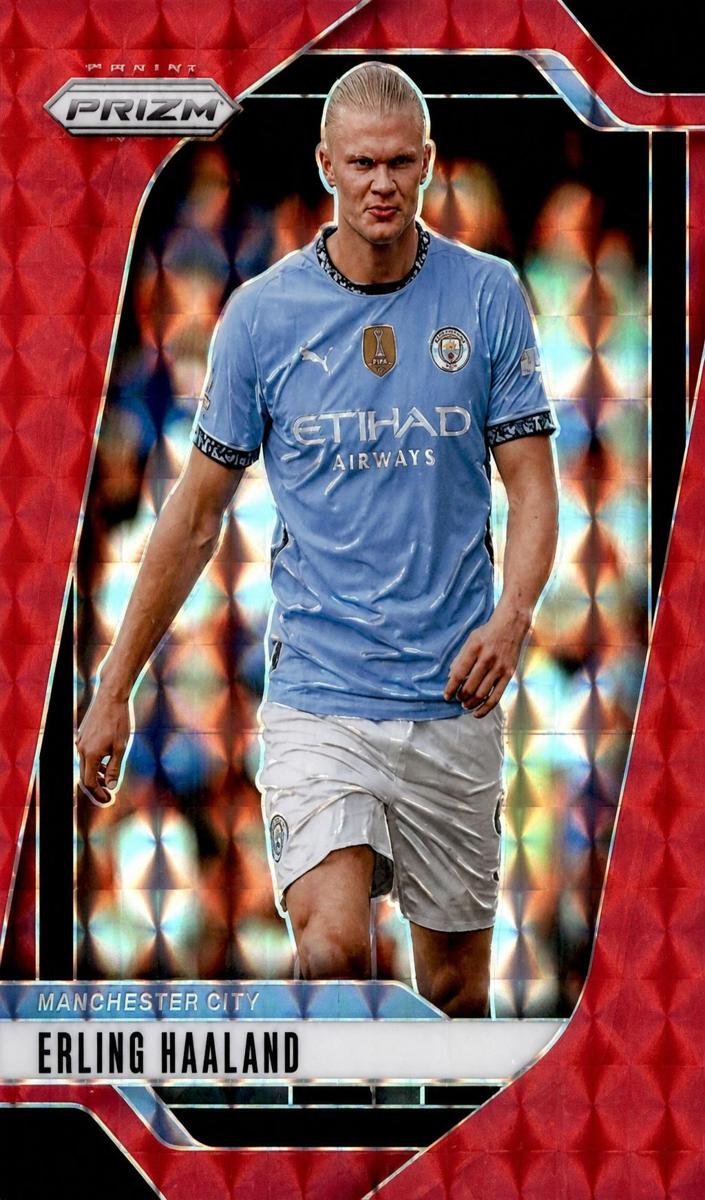 2024 Panini Prizm Premier League Erling Haaland [Red Mosaic] #9 card