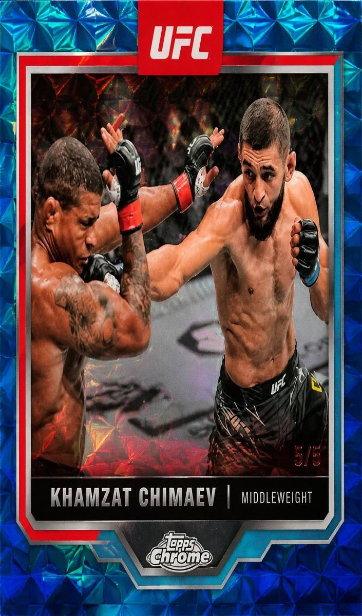 2025 Khamzat Chimaev [Blue Geometric Refractor] #102
