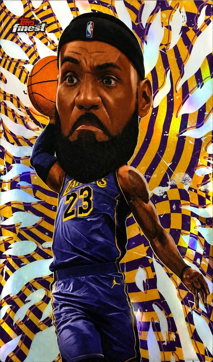 2025 Topps Finest Headliners LeBron James #H-9 card