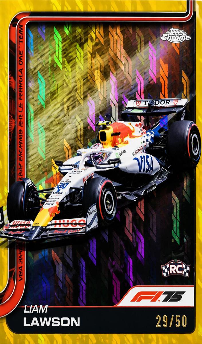 2025 Topps Chrome F1 Liam Lawson [Gold Refractor] #83 card