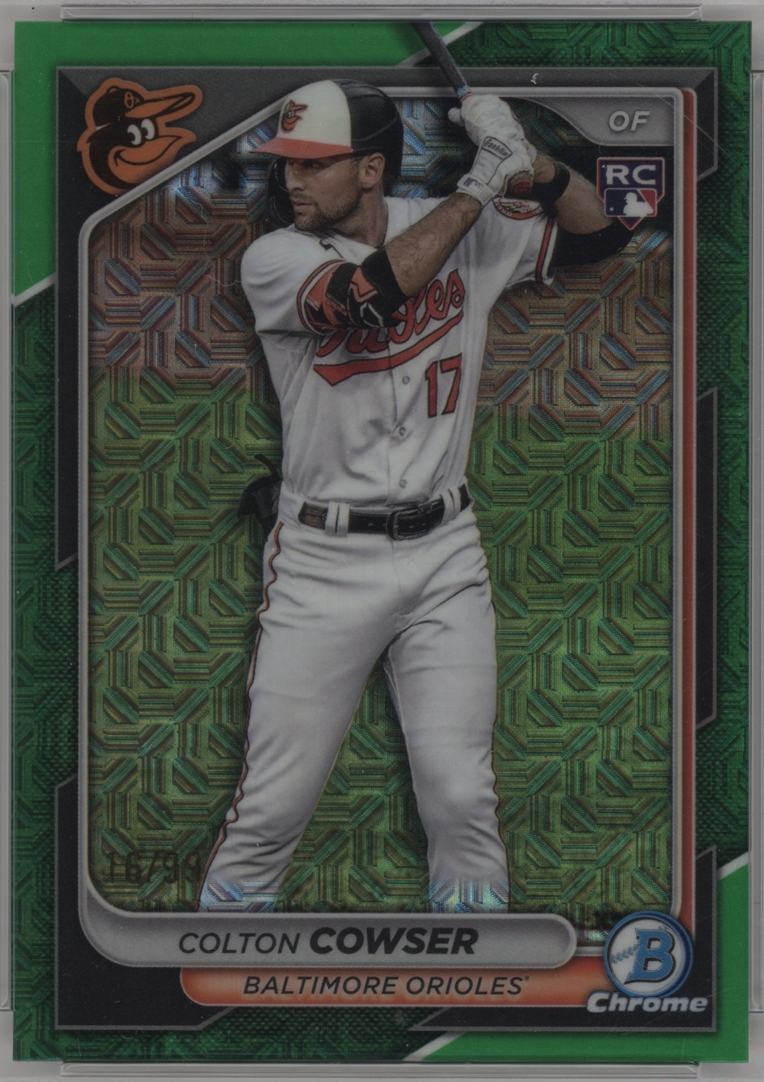 2024 Bowman Chrome Mega Box Baseball Green Refractor Colton Cowser #33