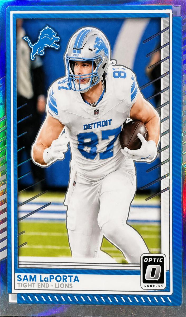 Sam LaPorta 2025 Donruss Optic Football card