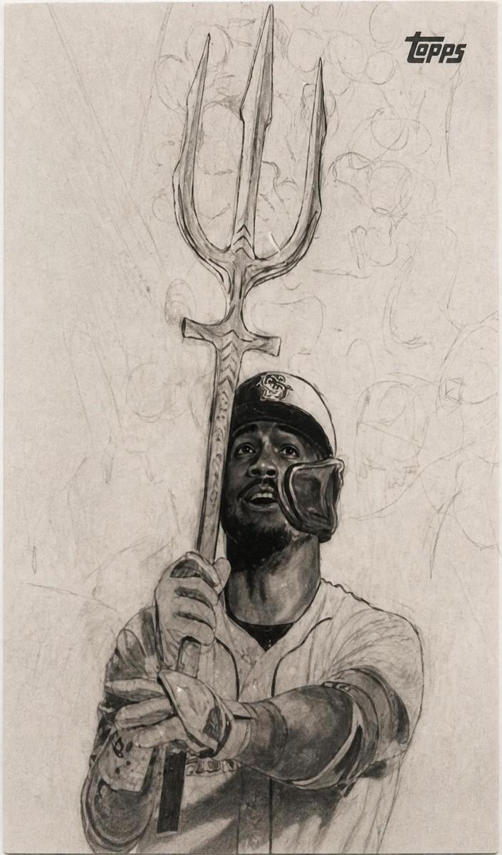 2025 Topps Update Keegan Hall Art Julio Rodriguez #KHAC-13 card