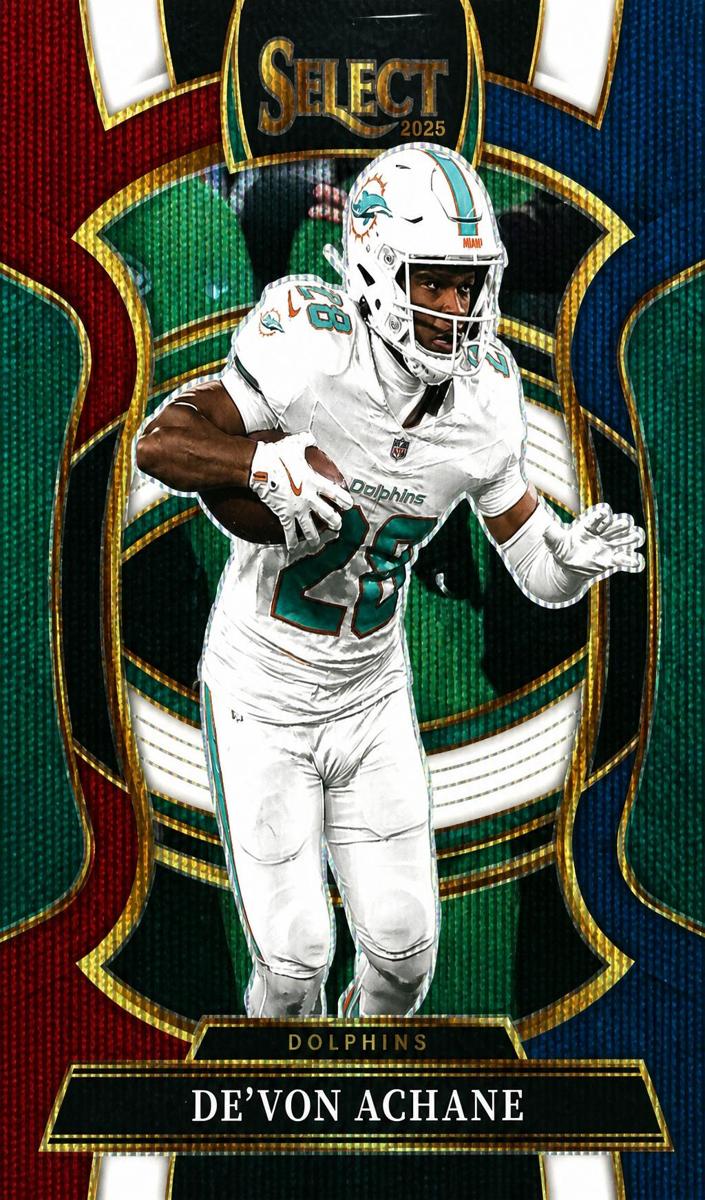 De'Von Achane 2025 Select Football card